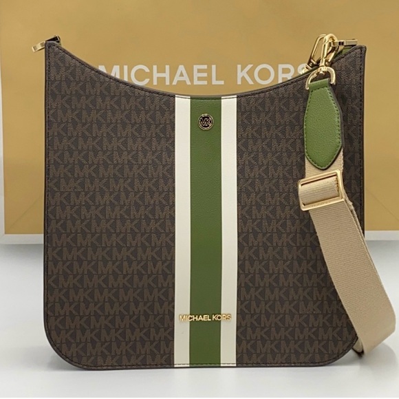 Michael Kors Handbags - Michael Kors Brown and Green Messenger Bag